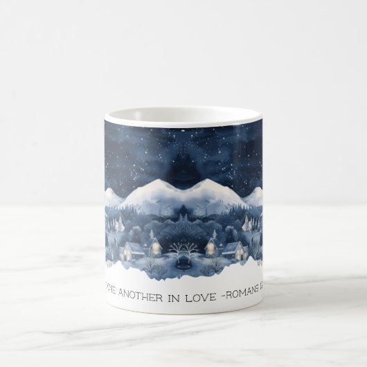 Faith Scripture Snow Mountain Romans 12:10 Mug (Centre)
