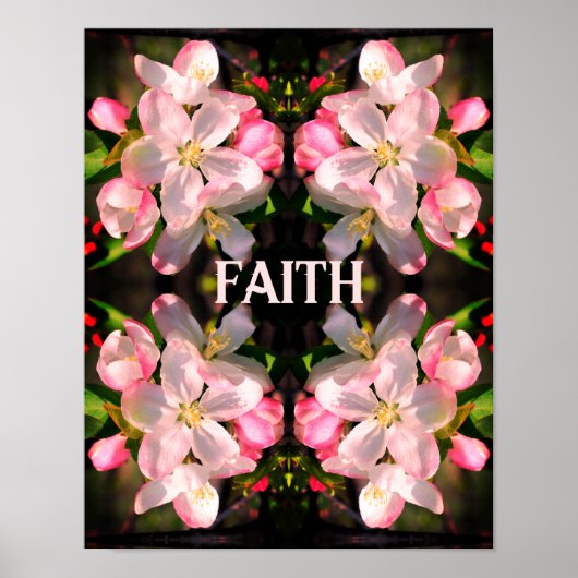 Faith Spring Flower Blossom Abstract Inspirerend Poster (Voorkant)