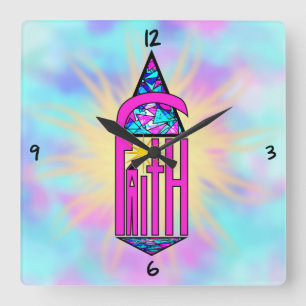 Faith ~ Steeple Square Wall klok