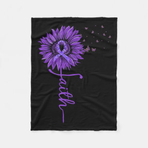 Faith Sunflower Paarse Heimer’s bewustzijn Fleece Deken