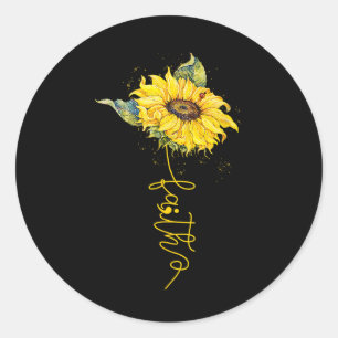 Faith Sunflower Semicolon Suicide Prevention Aware Ronde Sticker