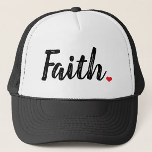 FAITH textuurletters met rode HART   Trucker Pet