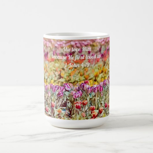 Faith Tulip Floral Scripture Amour Mug Cup (Centre)