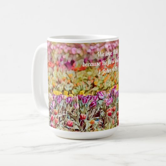 Faith Tulip Floral Scripture Amour Mug Cup (Devant gauche)