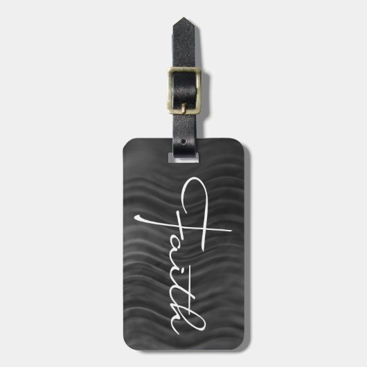 Faith Typography Christelijk Black and White Moder Bagagelabel (Voorkant verticaal)