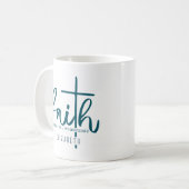 Faith Typography Personalized Coffee/Tea/Caca Mok (Voorkant links)