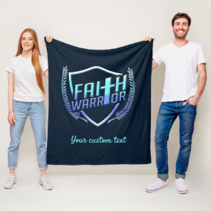 Faith Warrior Christelijk Blue Paars Ombre Fleece Deken
