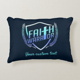 Faith Warrior Christian Blue Purple Ombre Accent Kussen