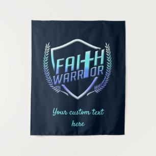 Faith Warrior Christian Blue Purple Ombre Wandkleed