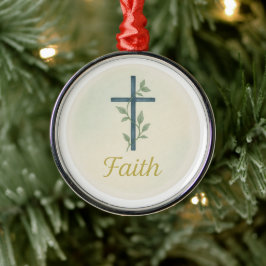 “Faith” Watercolor Christmas Ornament