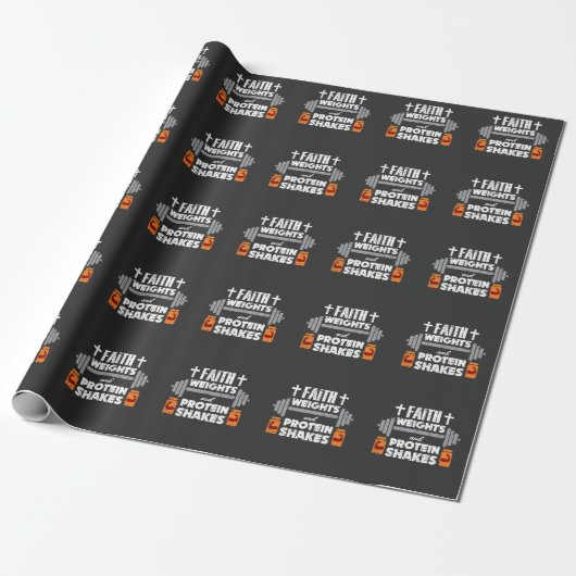Faith Weights Christelijk Gym Humor-oefening Cadeaupapier (Uitgerold)