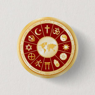 Faith wereld ronde button 3,2 cm