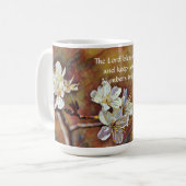 Faith White Blossom Flowers Mok Cup (Voorkant links)