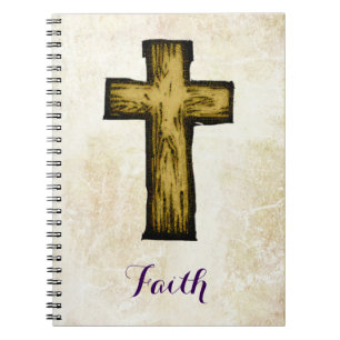Faith Wooden Cross Symbol of Hope and Inspiration Notitieboek