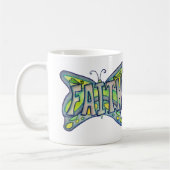 Faith Word Art Blauwe Vlinder Vleugels Koffie Cup Koffiemok (Links)