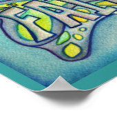 Faith Word Bleu Papillon Art Imprimer Affiches (Coin)