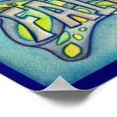 Faith Word Bleu Papillon Poster Imprimantes d'art (Coin)