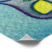 Faith Word Blue Butterfly Art Print Posters (Hoek)