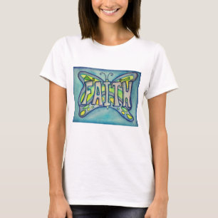 Faith Word Butterfly Art Shirten schilderen T-shirt