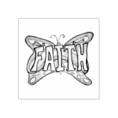 Faith Word Butterfly Rubber Stamp Rubberstempel (Afrduk)