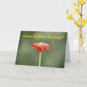 Faith Zinnia Flower Joli Art Anniversaire Carte (Fleur jaune)