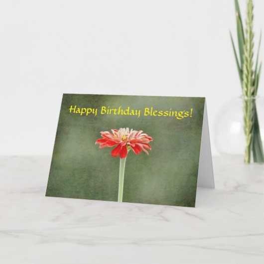 Faith Zinnia Flower Joli Art Anniversaire Carte (Devant)