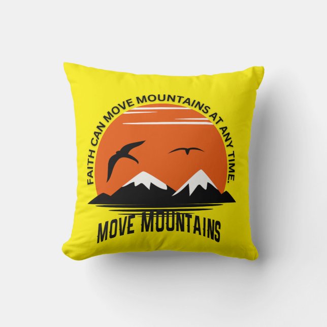 Faithful Comfort – Mountain Sunset Throw Pillow Kussen (Voorkant)