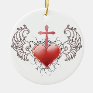 Faithful Crystal red Heart Keramisch Ornament