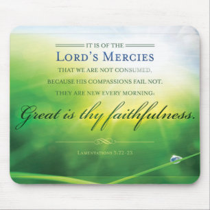Faithful Mousepad - Lamentations 3:22 Bijbelversie Muismat