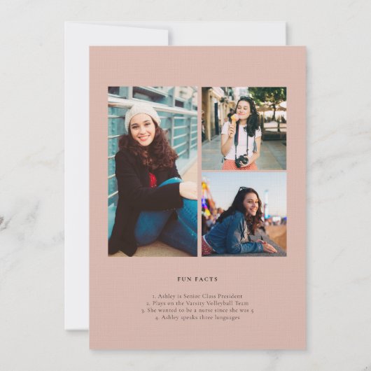 Faits amusants | Moderne Faire-part photo simple (Dos)