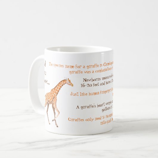 Faits amusants sur Giraffes Mug (Devant gauche)