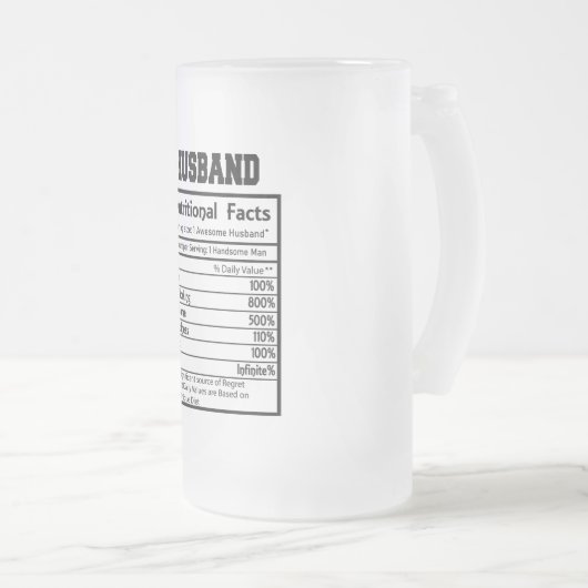 Faits nutritionnels du mari personnalisé Mug givré (Devant droit)