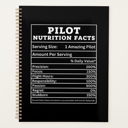 Faits Nutritionnels Pilote – Conception de Cadeau (Devant)