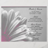 Faits saillants floraux rose et gris Menu Mariage (Devant)