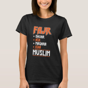 Fajr Dhuhr Asr Maghrib Isha Moslim Gebed ISL T-shirt