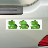 FAK JE! .. Groen vierkant (wintermeloen) Bumpersticker (Op auto)