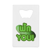 FAK JE! .. Groen vierkant (wintermeloen) Kredietkaart Flessenopener (Voorkant)