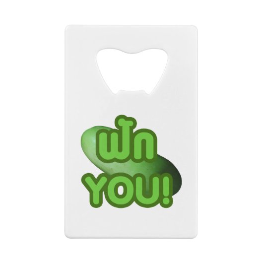 FAK JE! .. Groen vierkant (wintermeloen) Kredietkaart Flessenopener (Achterkant)