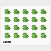 FAK JE! ... Groen vierkant (wintermeloen) Ronde Sticker (Vel)