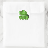 FAK JE! ... Groen vierkant (wintermeloen) Ronde Sticker (Tas)
