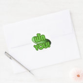 FAK JE! ... Groen vierkant (wintermeloen) Ronde Sticker (Envelop)