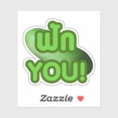 FAK JE! .. Groen vierkant (wintermeloen) Sticker (Vel)