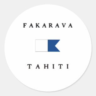 Fakarava Tahiti Alpha Dive Flag Ronde Sticker