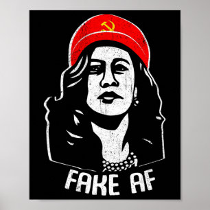 Fake Af Kamala Harris Communisme Verkiezing Humor Poster