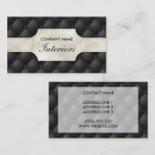 Fake Black en White Tufted Leather Visitekaartje (Voorkant / Achterkant)