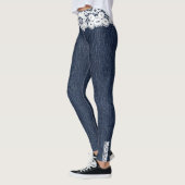 Fake Blue Jeans Blanc dentelle Denim Leggings (Gauche)