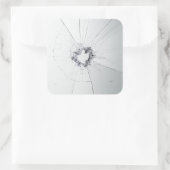 Fake Cracked Broken Design - Funny Theft Deterrent Vierkante Sticker (Tas)