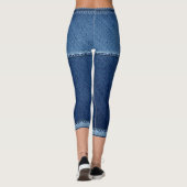 Fake denim short blue leggings (Achterkant)