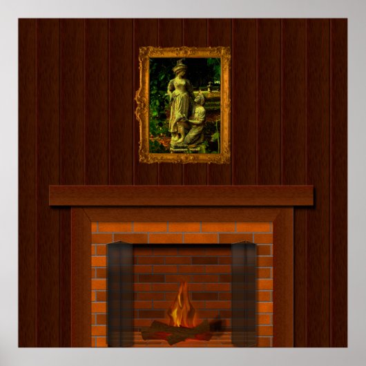 Fake Fireplace Halloween Haunted House Props Poster (Voorkant)