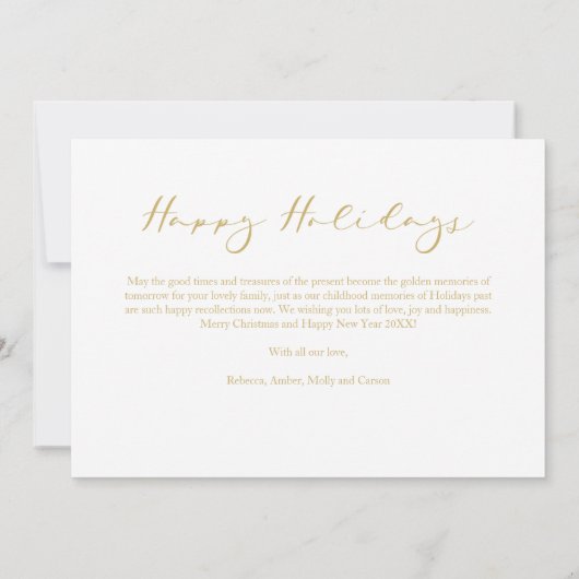 Fake Gold Minimalist Happy Holidays Modern Script (Achterkant)
